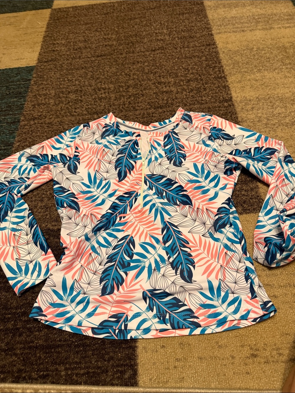 SHEIN Long sleeved Floral bathing suit top